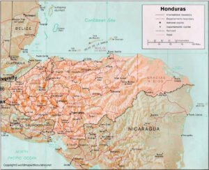 Honduras Map with States | World Map With Countries