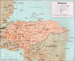 Honduras Map with States pdf | World Map With Countries