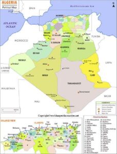 Labeled Map of Algeria pdf | World Map With Countries