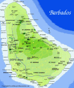 Labeled Map of Barbados | World Map With Countries