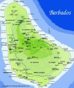 Labeled Map of Barbados pdf | World Map With Countries