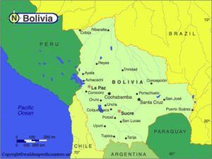 Labeled Map of Bolivia