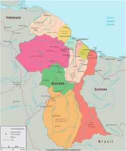 Labeled Map of Guyana pdf | World Map With Countries