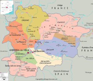 Printable Map of Andorra pdf | World Map With Countries