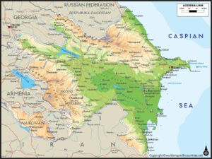 Printable Map of Azerbaijan | World Map With Countries