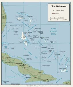 Printable Map of Bahamas pdf | World Map With Countries