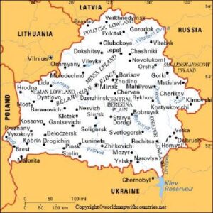 Printable Map of Belarus pdf | World Map With Countries