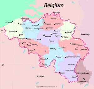 Printable Map of Belgium pdf | World Map With Countries