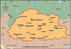 Printable Map of Bhutan pdf | World Map With Countries