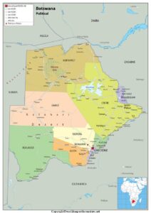 Printable Map of Botswana pdf | World Map With Countries