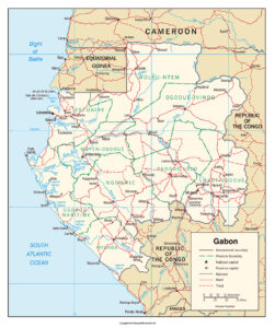 Printable Map of Gabon | World Map With Countries