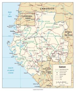 Printable Map of Gabon pdf | World Map With Countries