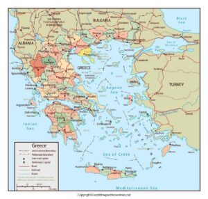 Printable Map of Greece pdf | World Map With Countries