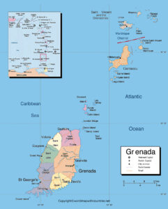 Printable Map of Grenada | World Map With Countries