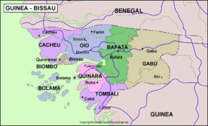 Printable Map of Guinea Bissau | World Map With Countries