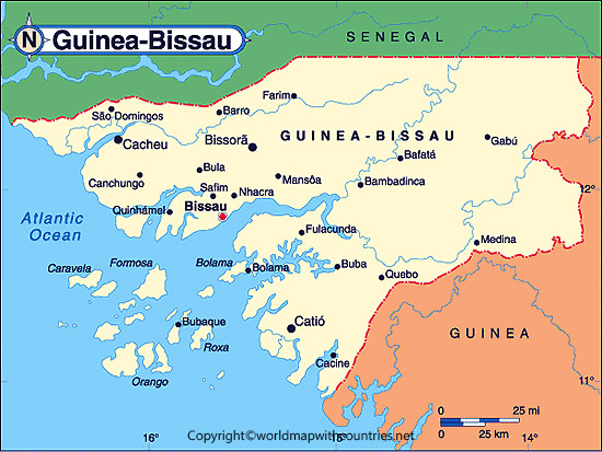 Printable Map of Guinea