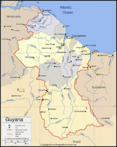Printable Map of Guyana | World Map With Countries