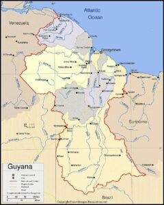 Printable Map of Guyana pdf | World Map With Countries
