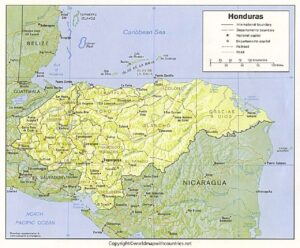 Printable Map of Honduras pdf | World Map With Countries