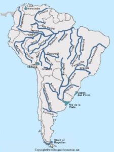 South America Map rivers pdf | World Map With Countries