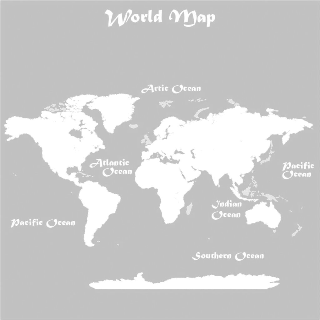 World Map with the Southern Ocean