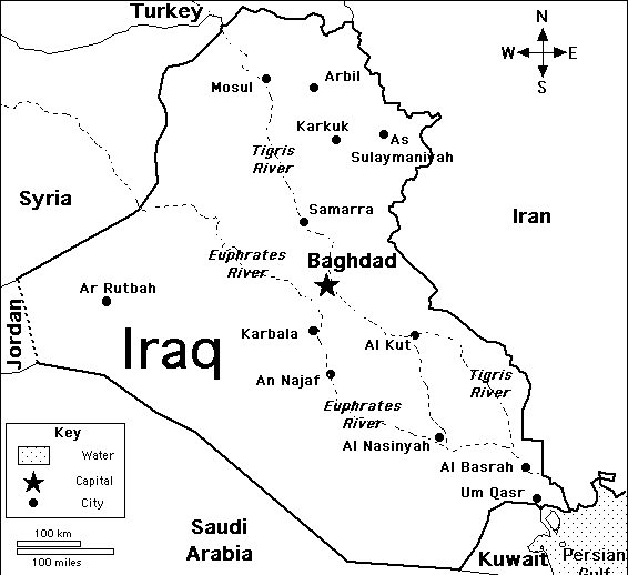 free-printable-labeled-and-blank-map-of-iraq-in-pdf