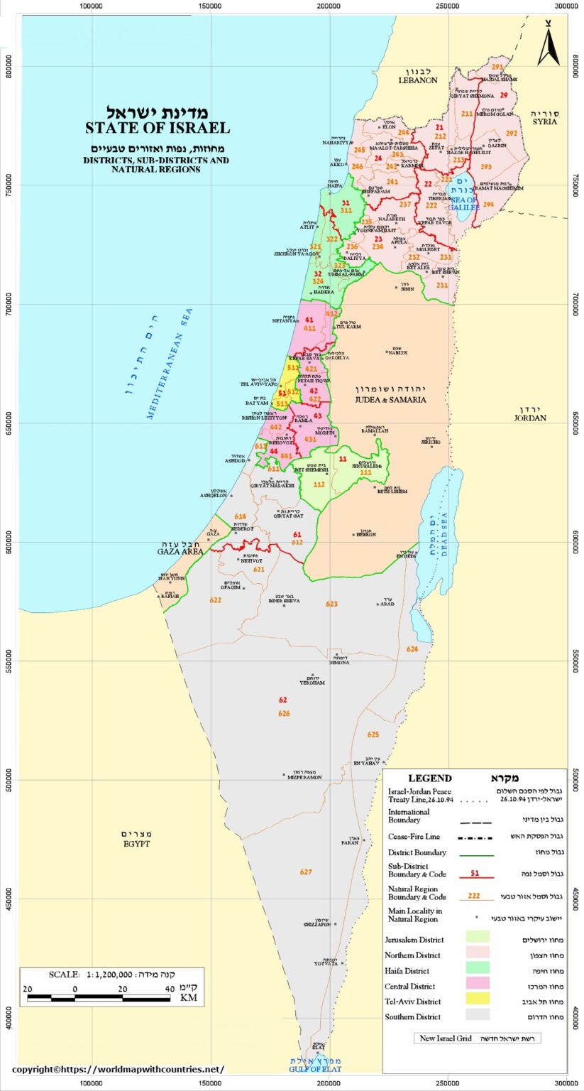 Free Printable Labeled And Blank Map Of Israel On World Map In Pdf World Map With Countries