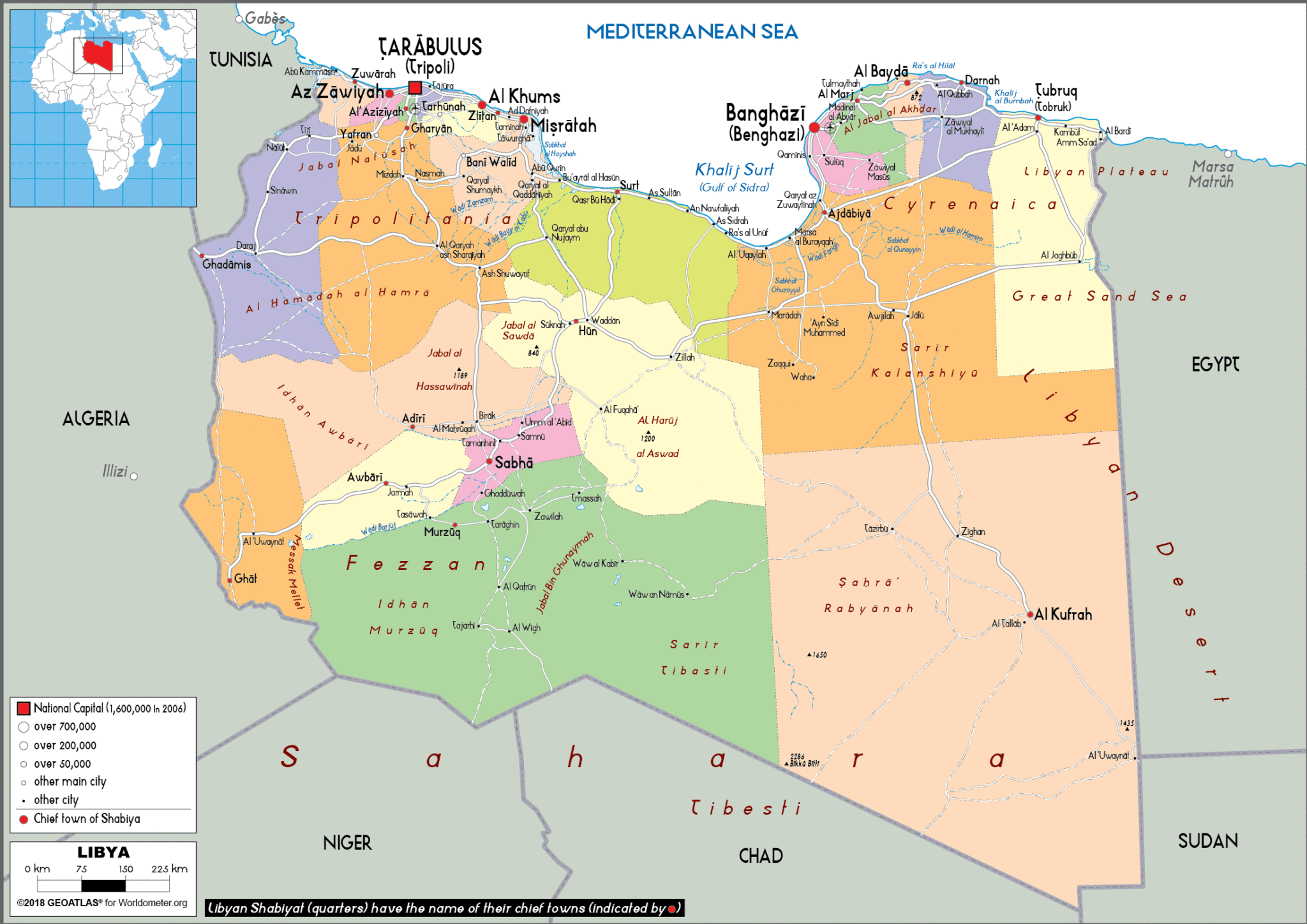 Map Of Libya 2 World Map With Countries   Map Of Libya 2 2048x1448 