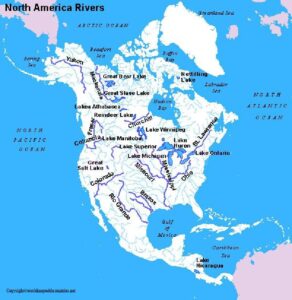 map of north america rivers Labeled pdf | World Map With Countries