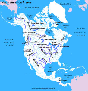 map of north america with rivers | World Map With Countries