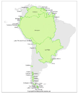 map of south america rivers Labeled | World Map With Countries