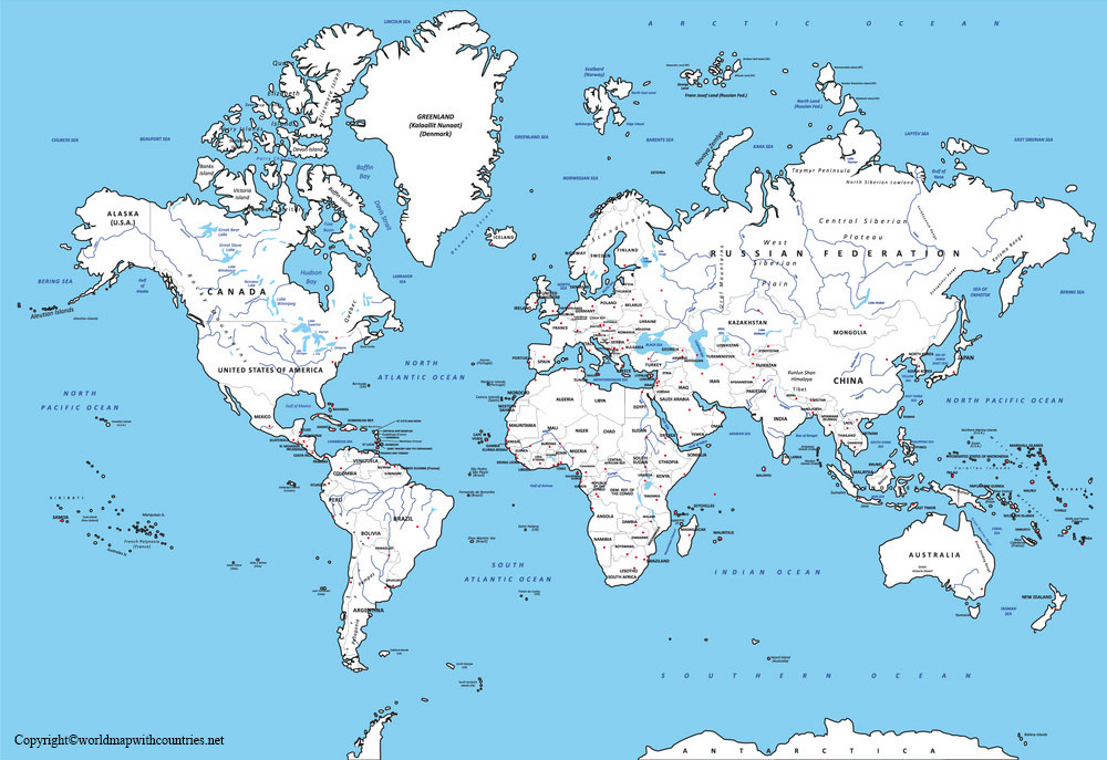 World Map with Southern Ocean