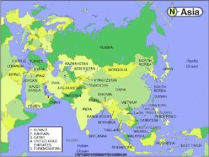 political Asia map pdf | World Map With Countries