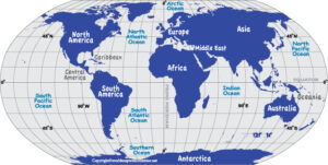 Free Printable World Map with Equator and Countries