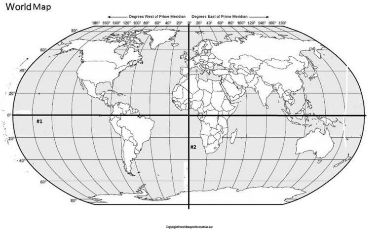 4 Free Printable World Map With Hemisphere Map In PDF World Map With 