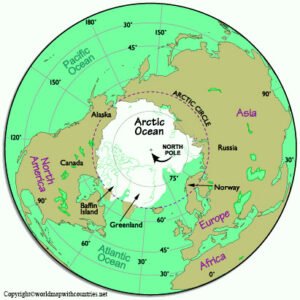 4 Free Printable World Map of the World North Pole in PDF | World Map