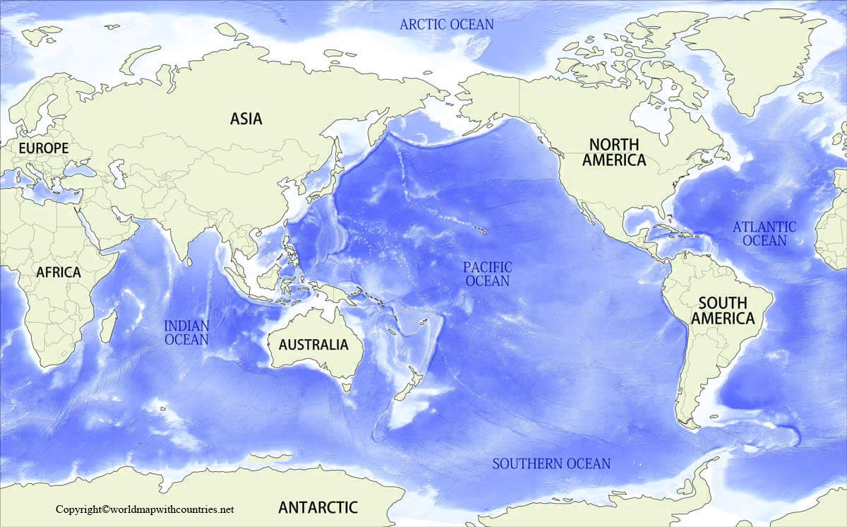 Printable World Map Pacific Ocean
