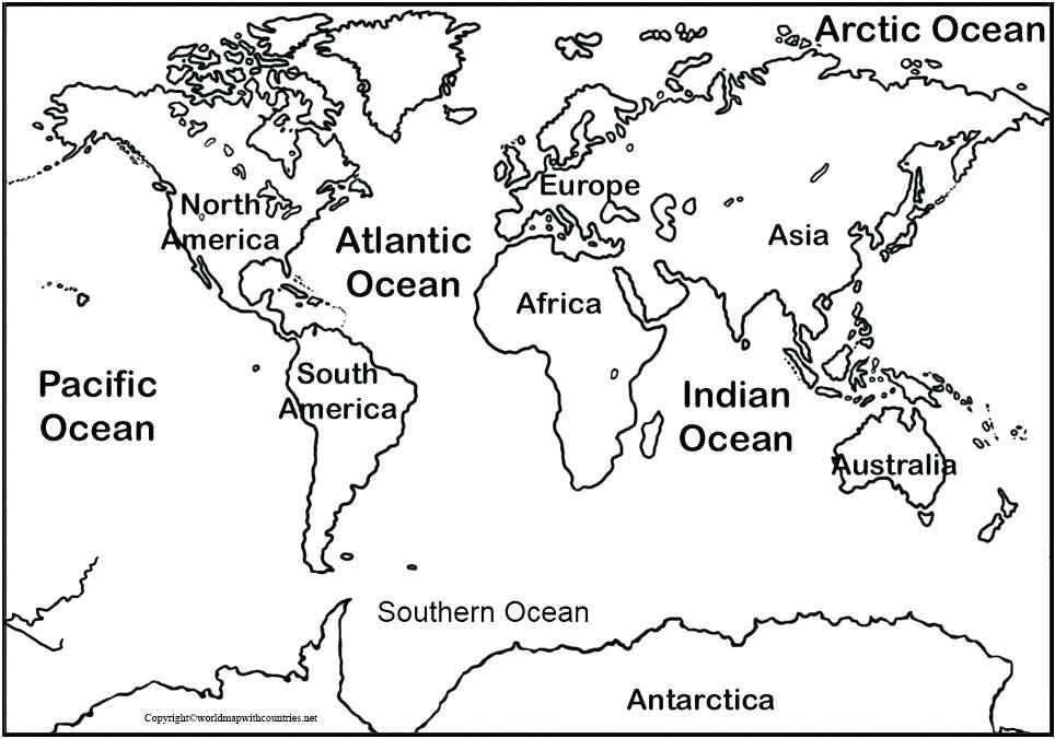 World Map with Pacific Oceans