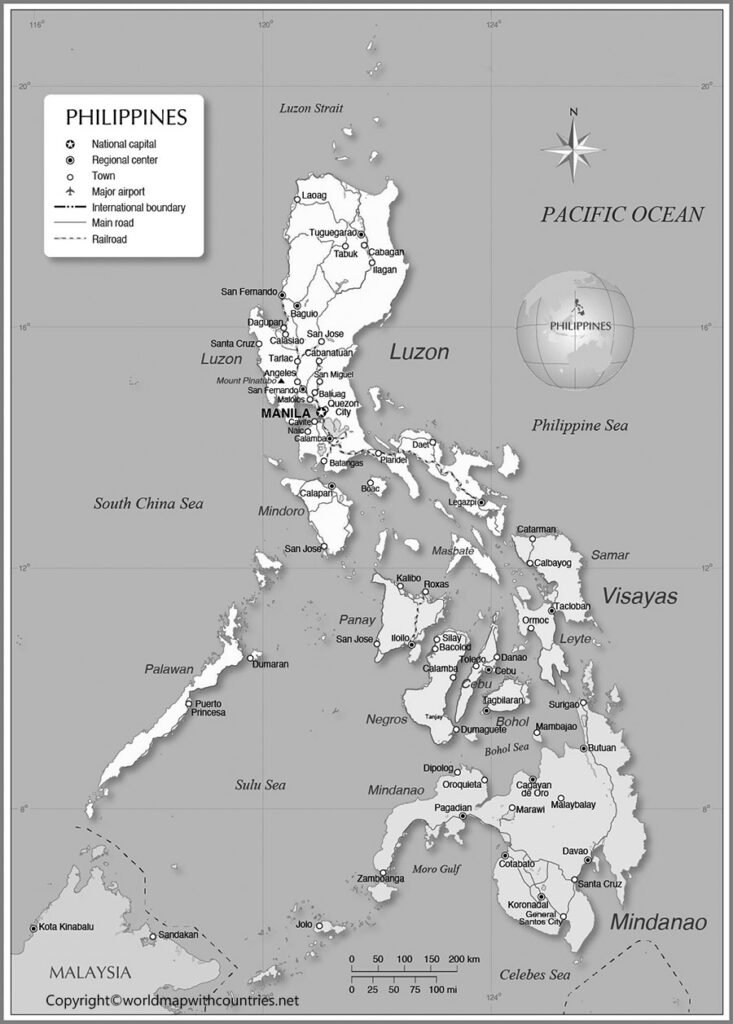 4 Free Printable Labeled Map Of The Philippines With Cities And Blank 