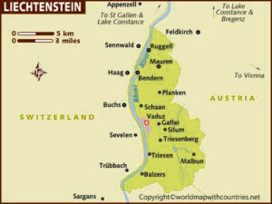Liechtenstein Map with States | World Map With Countries