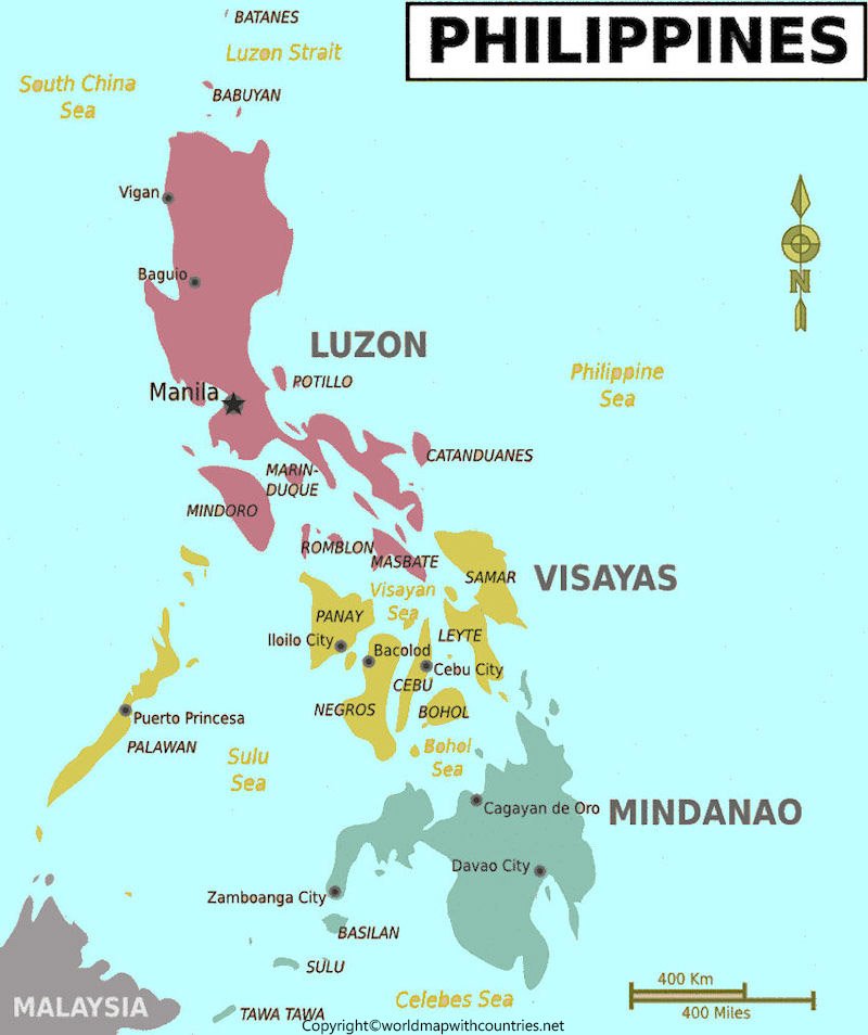 4 Free Printable Labeled Map Of The Philippines With Cities And Blank 