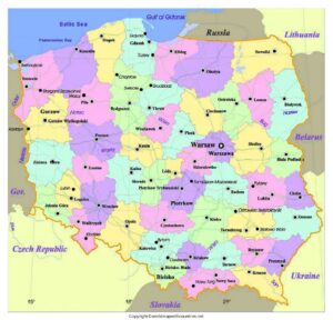 Poland Map with States pdf | World Map With Countries