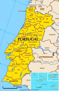 Printable Map of Portugal | World Map With Countries