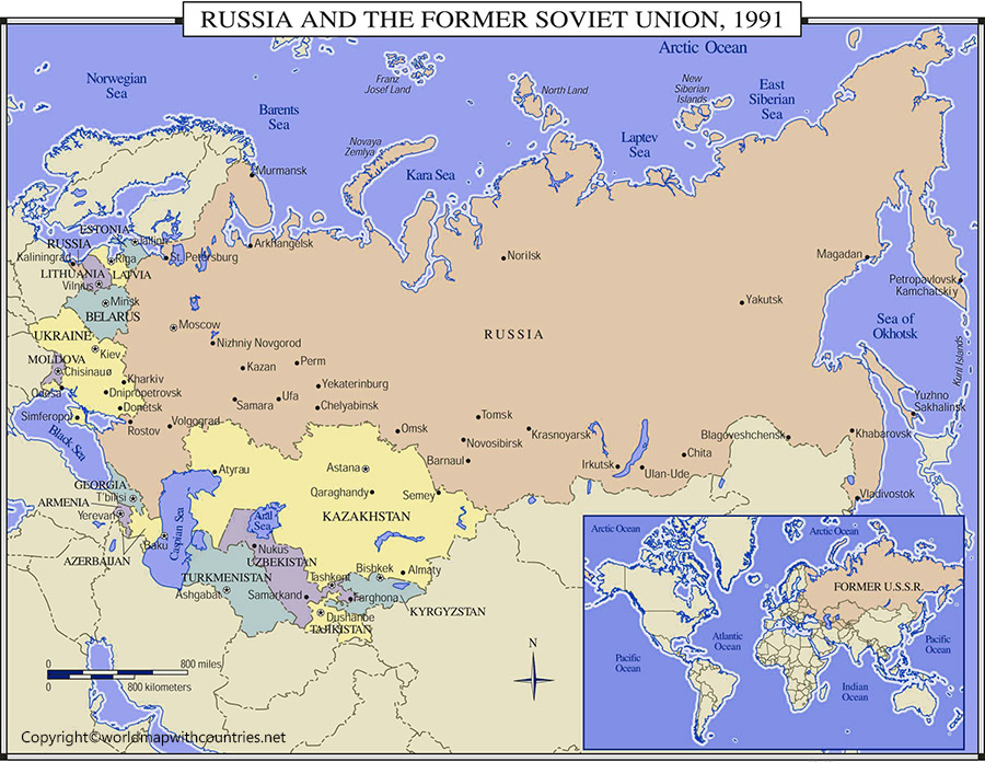 Russia Map with States