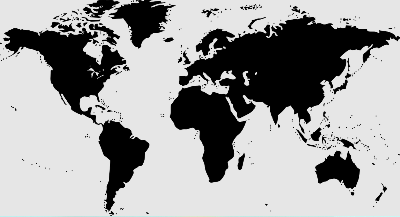 Map of World Black and White