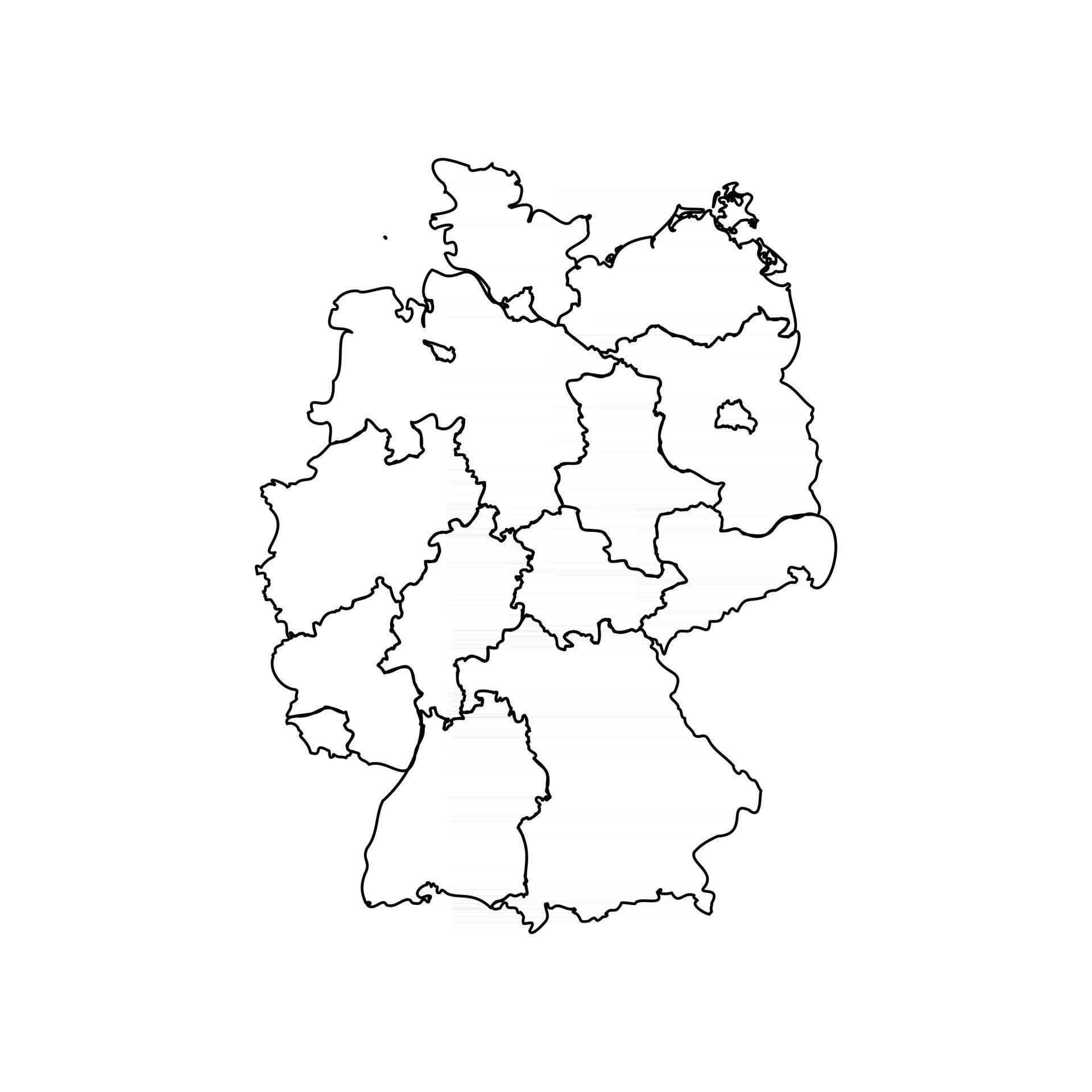 Blank Map of Germany with Cities