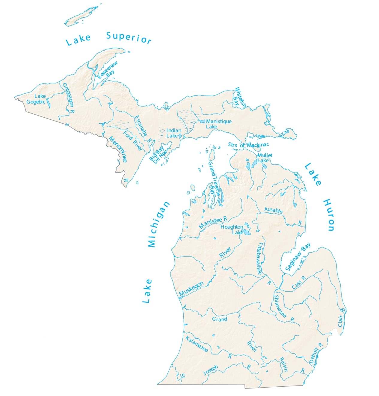 Michigan-rivers-map