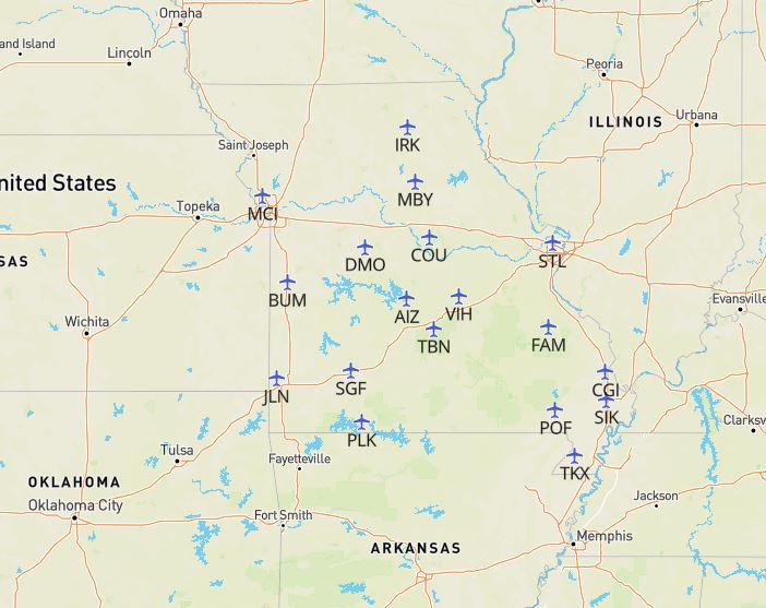 Missouri-airports-map