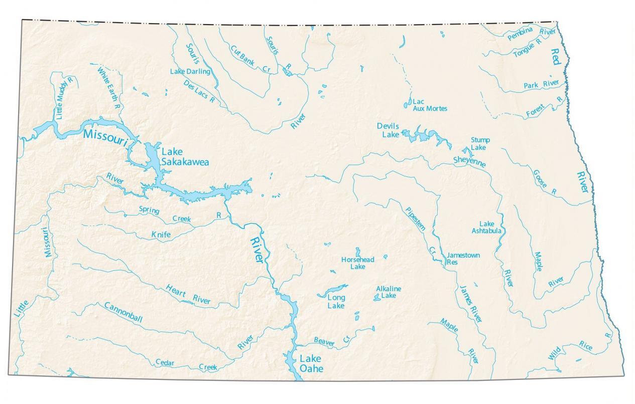 North-dakota-rivers-map