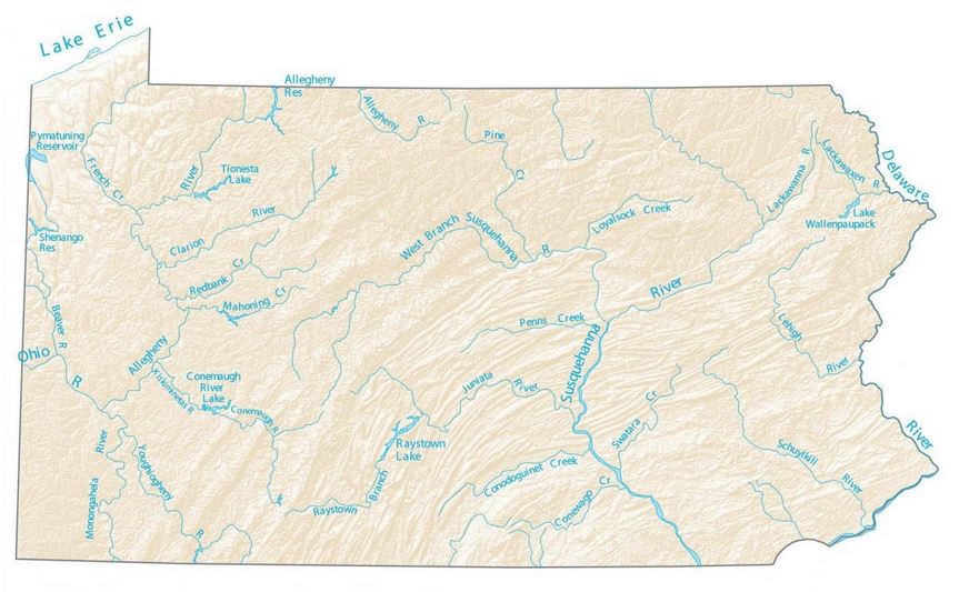 Pennsylvania-rivers-map